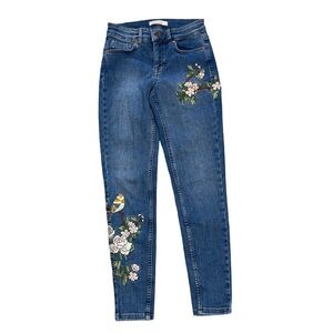 Oasis Embroidered Bird & Floral Skinny Jeans